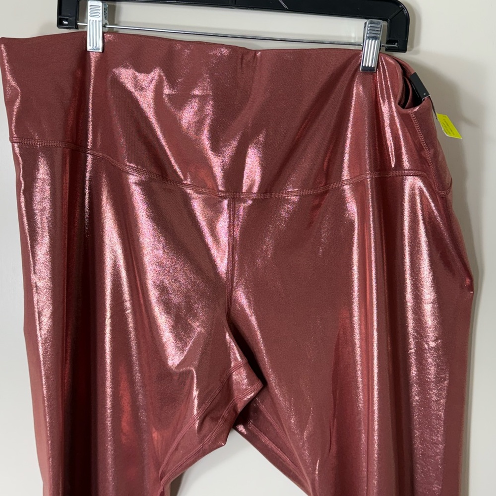 NWT Nike‎ One Icon Clash 7/8 Tight Fit Leggings Pink Metallic Plus Size 3X